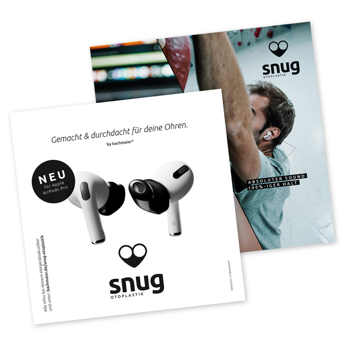 bachmaier Marketingmaterial – Magazine In Ears Snug-Otoplastik für Apple AirPods Pro